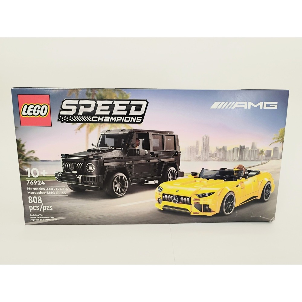LEGO Speed Champions 76924 Mercedes-AMG G 63 & SL 63 Kids 808pc Black Yellow New